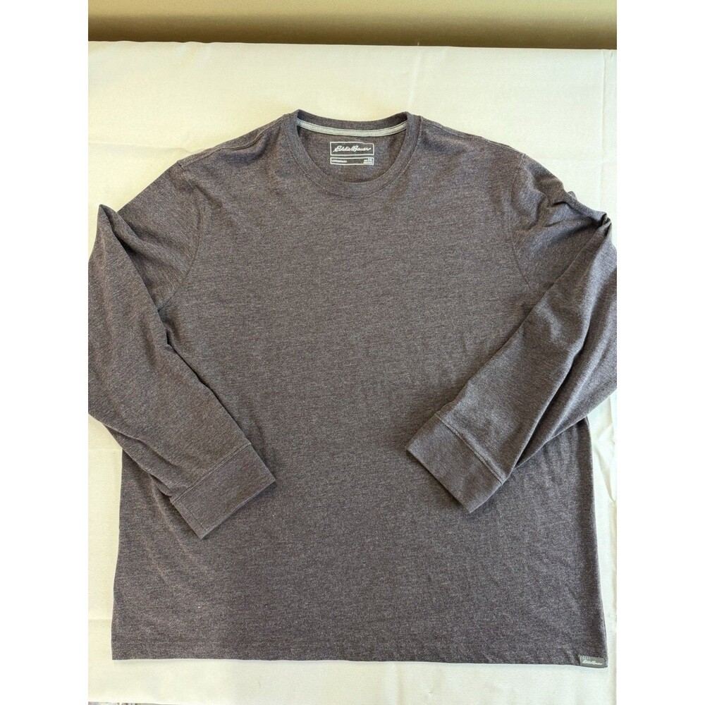 Eddie Bauer Shirt Mens 2XL Heathered Purple Legend Wash Long Sleeve Tee Tagless